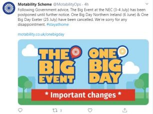 Motability Events 2020 Important Update - Image 1